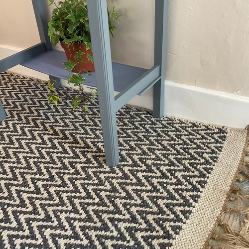 Dark grey rug herringbone rugs - dark,