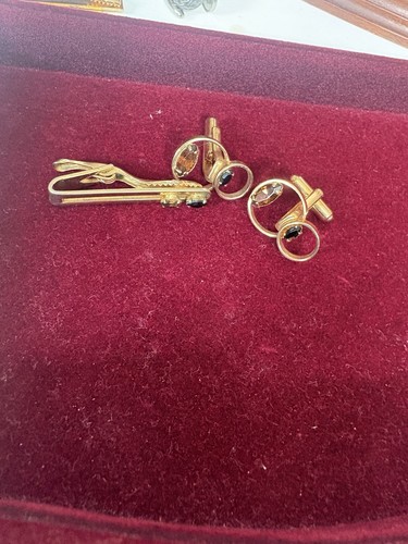 Vintage tie clips cufflinks - tie,
