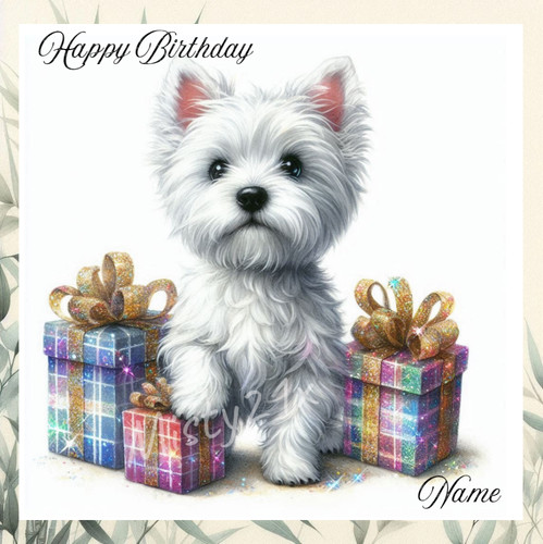 Personalised westie greeting - personalised,