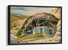 ROLAND HIPKINS, FISHERMAN'S HUT -FLOAT EFFECT CANVAS WALL ART PRINT