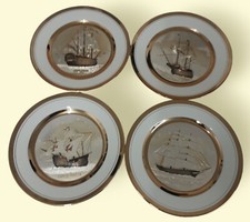 Limited Edition Chokin Art by Yoshinobu Hara Made in Japan 1983 Set of 4 Plates