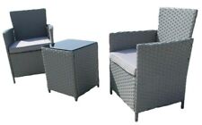 3PCS Outdoor Wicker Patio Rattan Garden Furniture Set with Chairs Cushion Table