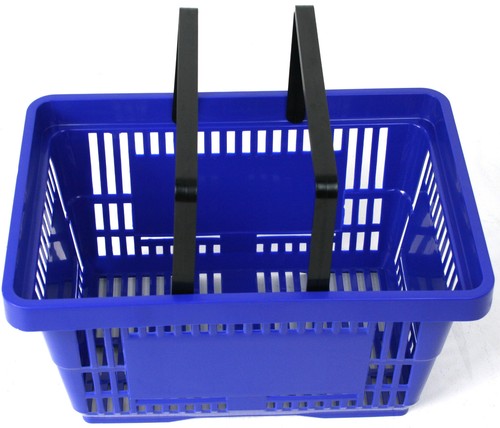 Handle blue plastic shopping - 2,
