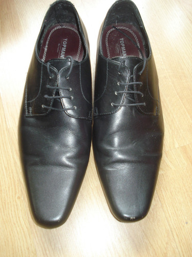 Topman black leather lace - black,
