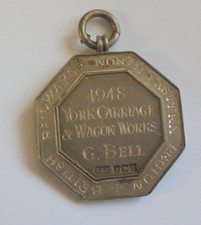 BRITISH RAILWAY WATCH FOB ST JOHNS AMBULANCE  ASSOCIATION YORK C & W G BELL 1948