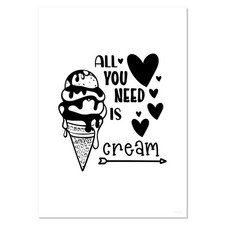 'Ice Cream Love Text' Wall