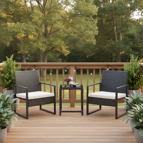 Rattan garden furniture set - furniture,