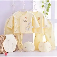 7pcs Newborn  Baby Stuff Set  Modern Yellow Colour Perfect Gift