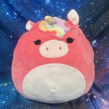 Kellytoy Squishmallow 16" Ilene The Pink Unicorn Rainbow Mane Limited Edit 2020