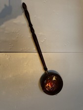 Vintage Copper Long Handle Bed Warmer Warming Pan Peacock Design 93cm L 23cm W