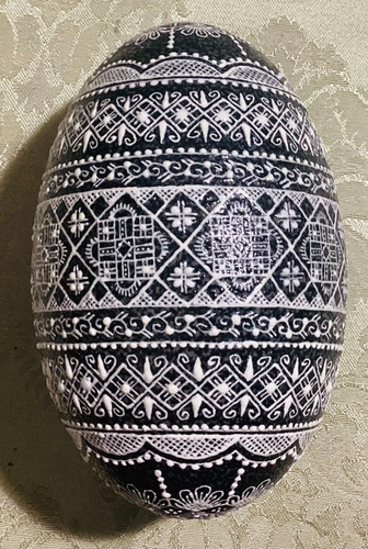 Pysanka emu raised - raised, wax,hand
