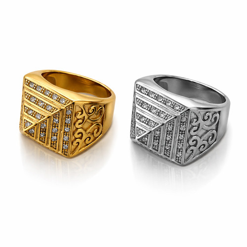 Heavy egyptian pyramid ring - pyramid,