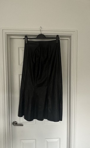 Zara midi skirt black - skirt., faux