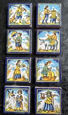 Set Of 8 Spanish Tiles From