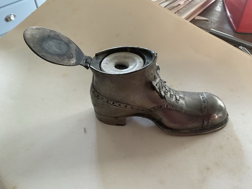 Antique white metal - metal, boot