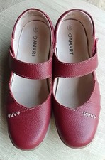DAMART SIZE 5E WIDE FIT PLUM RUSSET LEATHER COMFORT SHOES   B68103025B282A