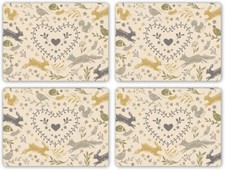 4 Pack Non Slip Placemats Dining Table Mats Back Country Life British Place Mat