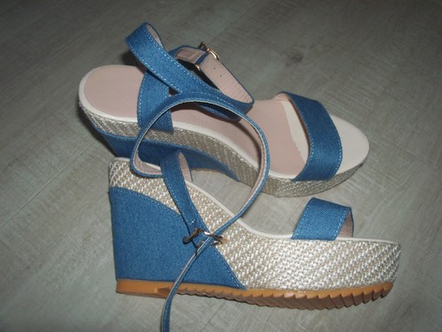 New wedge heel sandals blue - new,