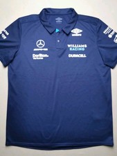 WILLIAMS RACING F1 TEAM Men UK L Team Issue 2022 Polo Shirt (VGC) Blue Button Up