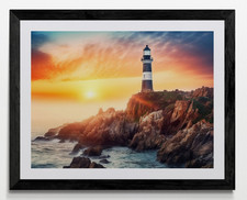 Lighthouse Seascape Framed