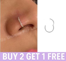 Thin Crystal Nose Ring Clicker
