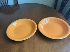 Set of 2 Orange Round Bowls by