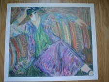 BARBARA WOOD Original Seriolithograph PENSIVE WOMAN  - Signed/Numbered - COA   