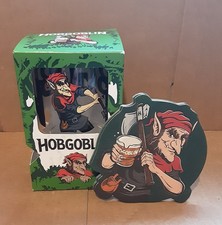 Wychwood Brewery new style Hobgoblin Stubby pint glass & mats homebar mancave b.