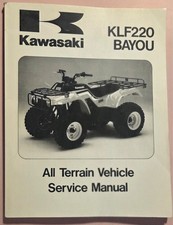OEM Kawasaki 1988-2002 KLF220 Bayou 220 Service Repair Manual P/N: 99924-1096-11