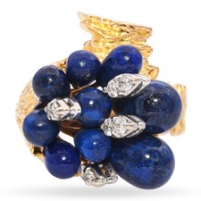 Vintage 14k Yellow Gold Lapis