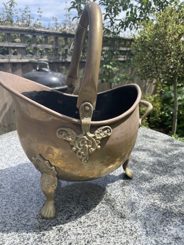 Brass coal scuttle - brass,