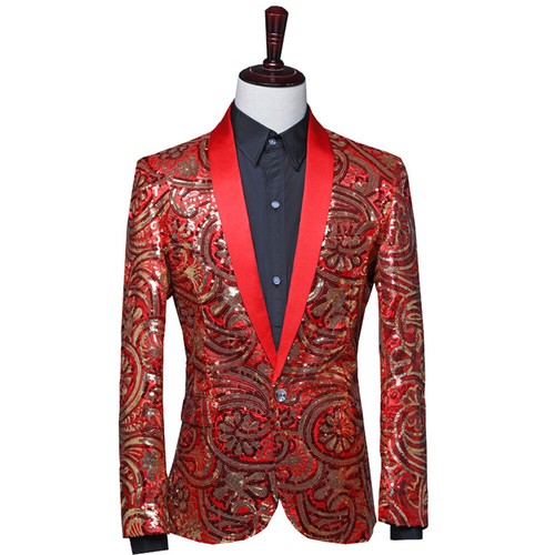 Mens floral sequin shawl lapel - mens,