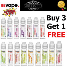88Vape 50ml E-liquid | BUY 3 GET 1 FREE |  All Flavours 0mg Vape Juice Shortfill