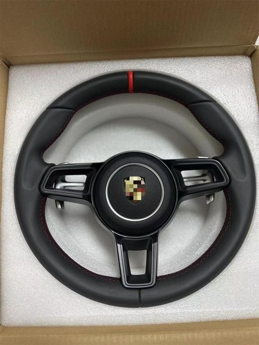 Black leather porsche - leather, steering