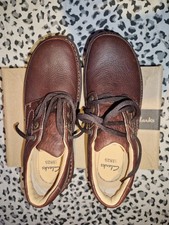 Clark’s Nature Three Mahogany Brown Leather Shoes Size UK 8 FitG - New