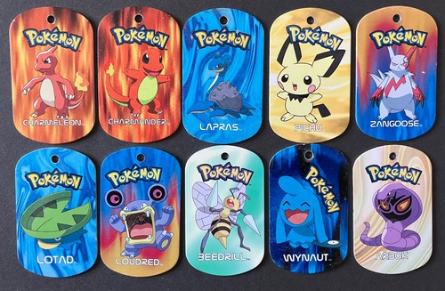 Pokemon metal tags - 10, tag