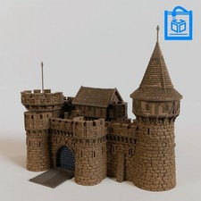Breton Border Fortress Gateway Tabletop Terrain 3D Printed 10/15/20/28/32MM