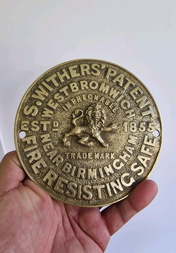 Antique safe plaque plate - plaque,