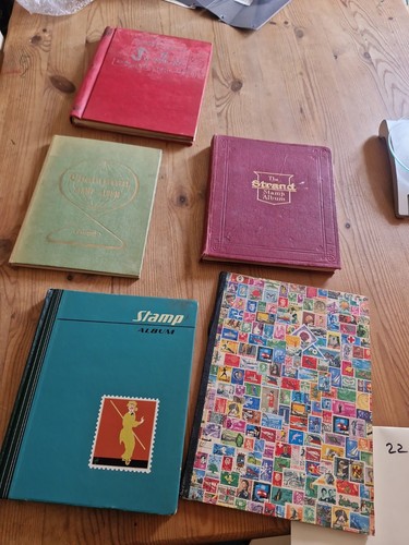 Stamp albums with stamps pile - stamp,