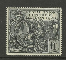 1929 George V Sg 438 £1 Postal Union Congress Issue, Very Fine used. {TT1053-2}