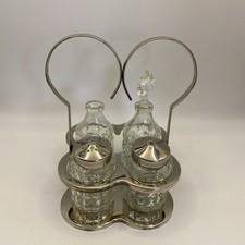 Art Deco Cruet Set In Silver
