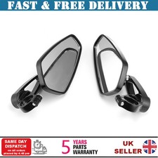HANDLE BAR END MIRRORS Motorbike Cafe Racer Universal CNC Aluminum 7/8'' UK