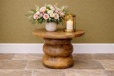 Mango Wood Round Side Table