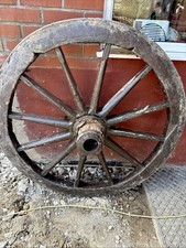 Vintage Rustic Large Cart Wagon Wheel Wooden