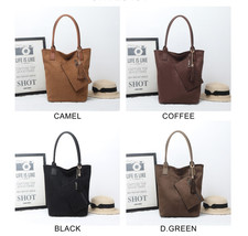 Vegan Suede Tote Bag With a