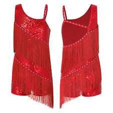 UK Girl's Sequins Tassel Rumba