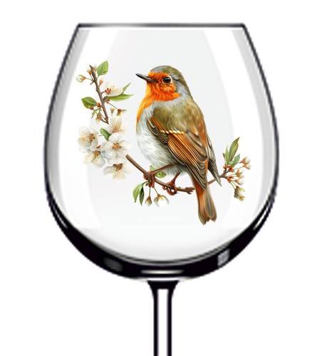 12x spring floral robin bird - 12x,