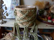 Plant Pot Woven Basket Indoor Flower Pot Holder with Macrame handmade Storage