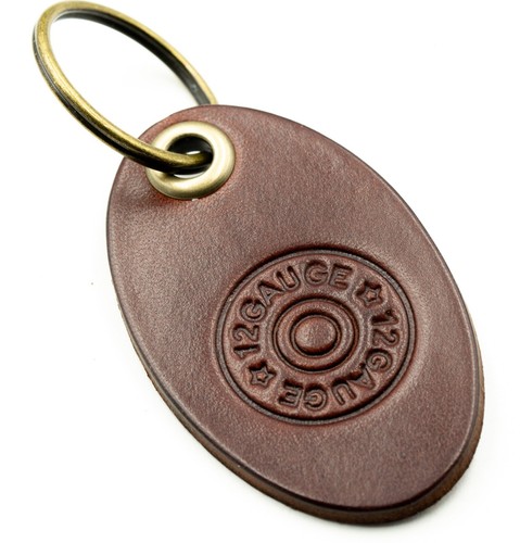 Leather key ring with shotgun