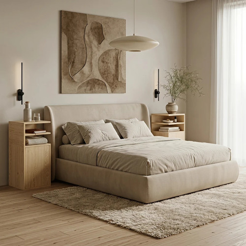 Set oak slim bedside - oak,